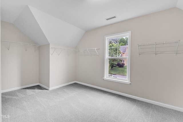 5025 Stonewood Pines Dr, Knightdale, NC 27545 - spacious closet featuring lofted ceiling and carpet floors
