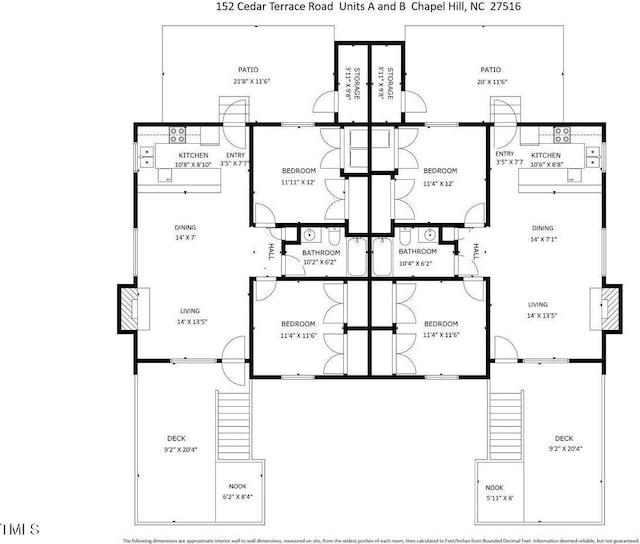 152A Cedar Ter, Chapel Hill, NC 27516 - view of property floor plan