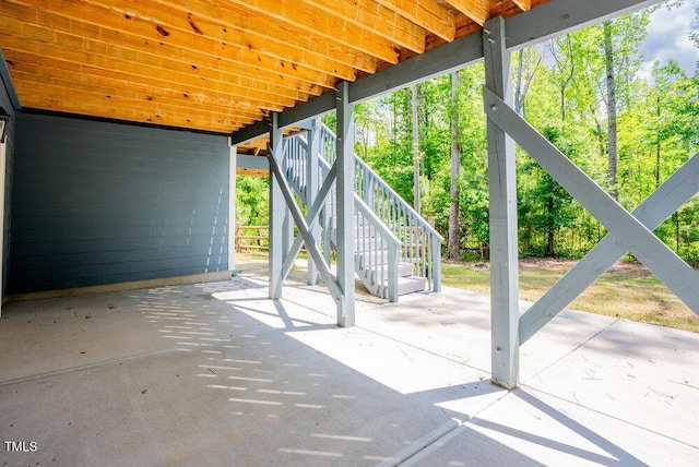 view of patio / terrace with stairway