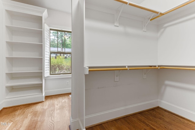 spacious closet featuring wood finished floors