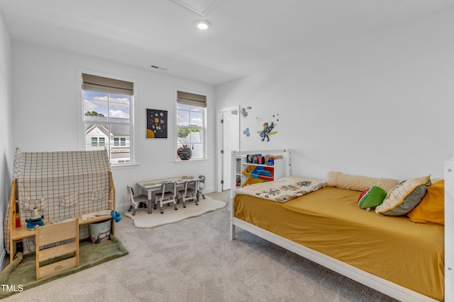 bedroom with carpet floors