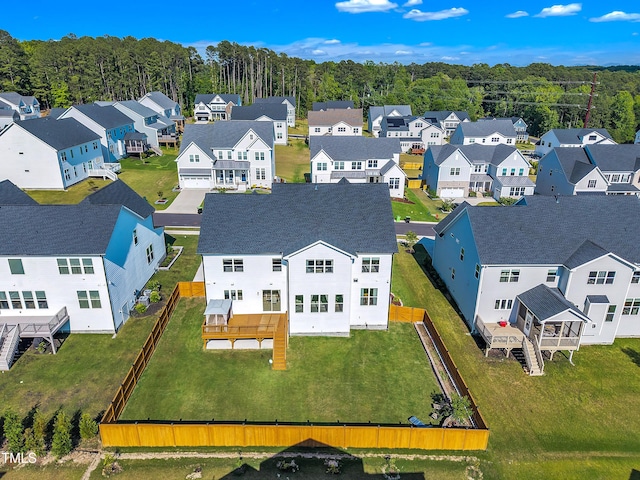 aerial view of residential area