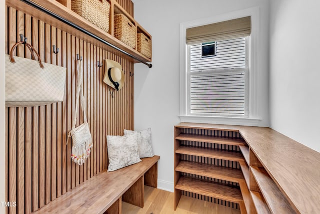 mudroom featuring wood finished floors