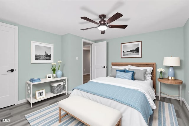 232 Fulcher Landing Rd, Sneads Ferry, NC 28460 - bedroom featuring wood finished floors and a ceiling fan