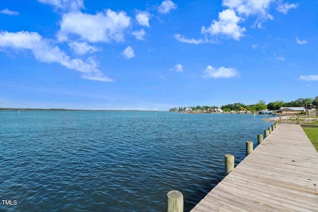 dock featuring a water view