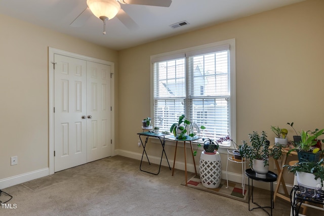 119 Marykirk Pl, Garner, NC 27529 - carpeted office space with a ceiling fan and baseboards