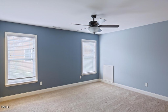 337 Shadowdale Ln, Rolesville, NC 27571 - spare room featuring carpet, ceiling fan, and baseboards