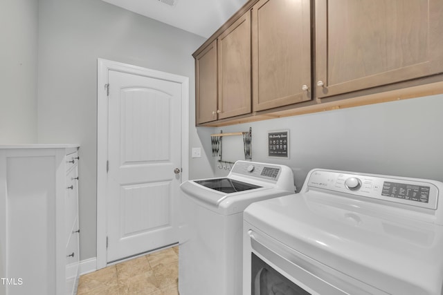 1109 Agio Ct, Zebulon, NC 27597 - laundry area featuring separate washer and dryer, cabinet space, and baseboards