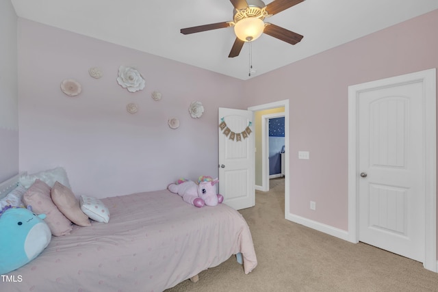 1109 Agio Ct, Zebulon, NC 27597 - bedroom featuring carpet, baseboards, and ceiling fan