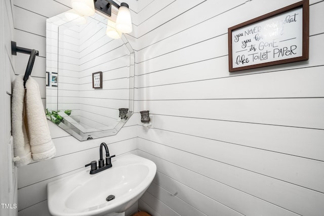 203 W Hill Dr, Cary, NC 27519 - bathroom featuring wooden walls