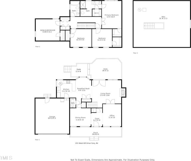 203 W Hill Dr, Cary, NC 27519 - view of room layout