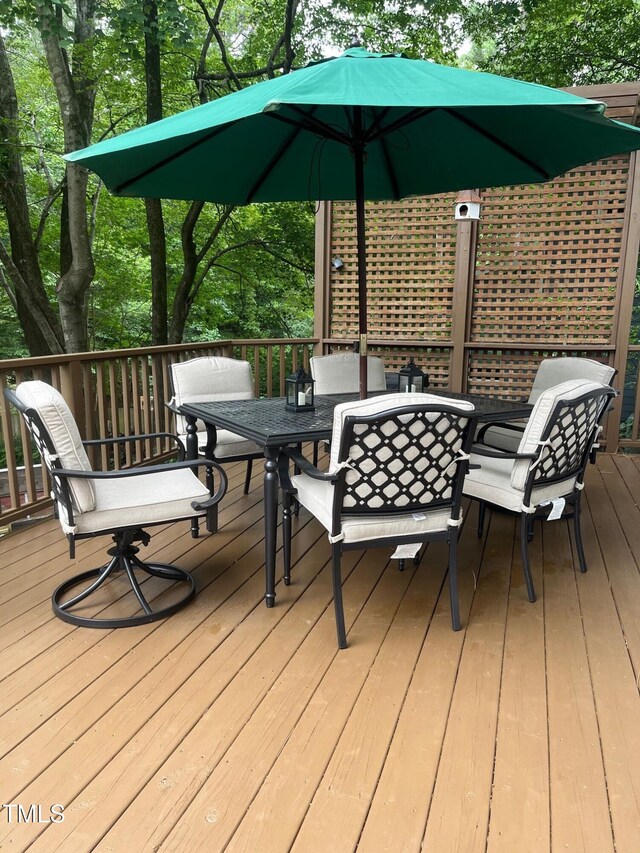 203 W Hill Dr, Cary, NC 27519 - deck featuring outdoor dining space