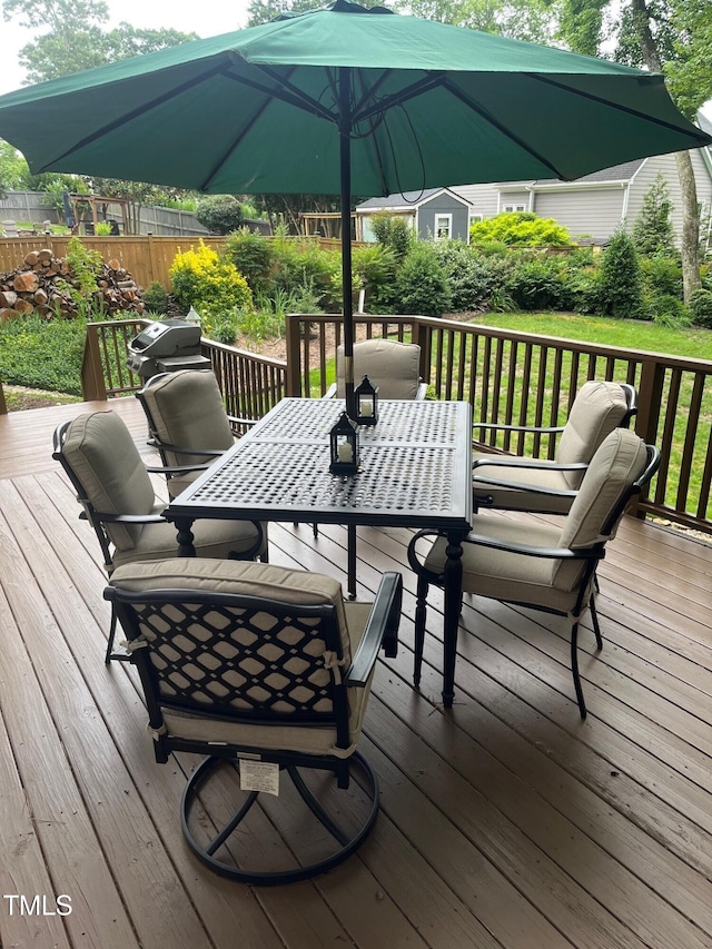 203 W Hill Dr, Cary, NC 27519 - deck featuring outdoor dining space