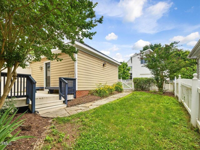 102 Westside Dr, Chapel Hill, NC 27516 - view of yard featuring a deck and a gate