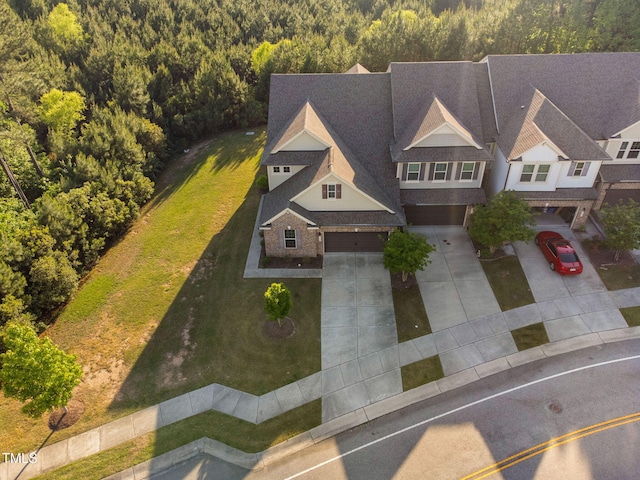 310 Alamosa Pl, Cary, NC 27519 - view from above of property with a heavily wooded area