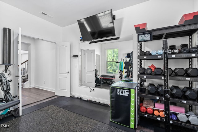 310 Alamosa Pl, Cary, NC 27519 - exercise room featuring baseboards