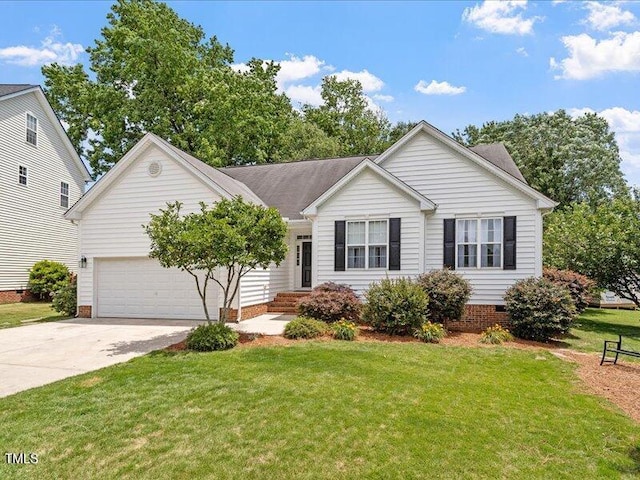 1662 Beechaven Rd, Fuquay Varina, NC 27526 - ranch-style home featuring a garage, driveway, a front lawn, and crawl space