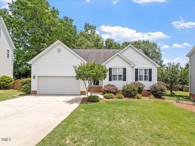 1662 Beechaven Rd, Fuquay Varina, NC 27526 - view of front of property with driveway, a garage, and crawl space