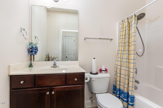 3904 Freemark Ln, Fuquay Varina, NC 27526 - bathroom with toilet, vanity, and shower / bath combination with curtain