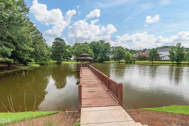 200 Vintage Hill Cir, Apex, NC 27539 - dock area featuring a gazebo and a water view