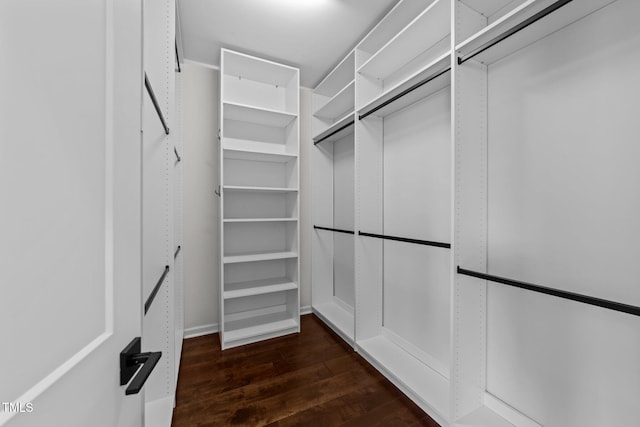 9164 Wooden Rd, Raleigh, NC 27617 - spacious closet with dark wood-style floors