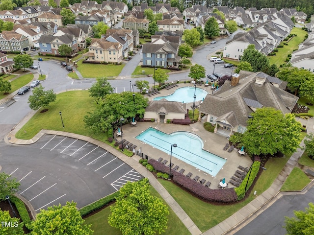 9164 Wooden Rd, Raleigh, NC 27617 - aerial view of residential area with a pool