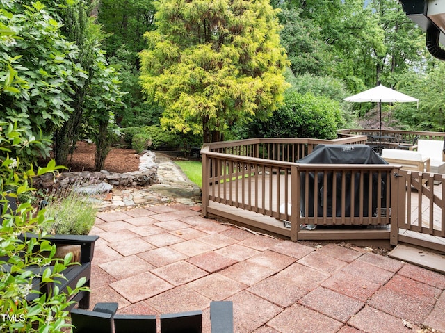 1706 Rangecrest Rd, Raleigh, NC 27612 - view of patio / terrace with a wooden deck