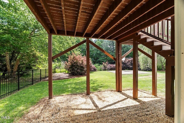 view of yard with a patio area