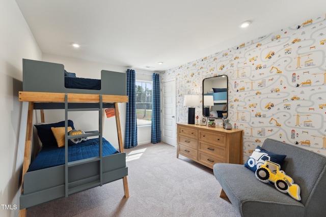 27 Cribbs Ln, Middlesex, NC 27557 - bedroom featuring light carpet and wallpapered walls