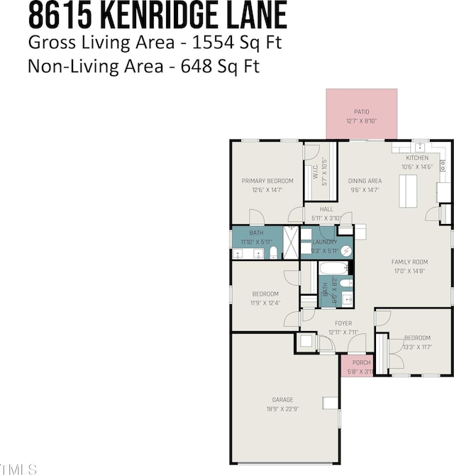 8615 Kenridge Ln, Fuquay Varina, NC 27526 - property floor plan