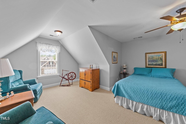 232 Shady Hollow Ln, Garner, NC 27529 - carpeted bedroom featuring a ceiling fan, baseboards, and vaulted ceiling