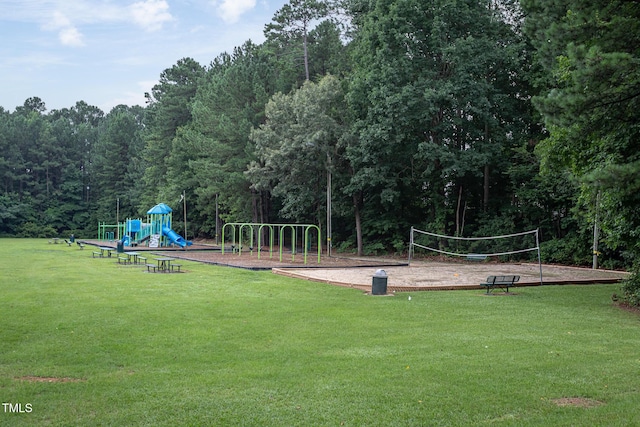 9305 Dominion Blvd, Raleigh, NC 27617 - view of community featuring a lawn and volleyball court