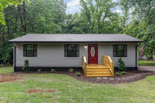 4420 W River Rd, Franklinton, NC 27525 - ranch-style house with a front yard and a shingled roof