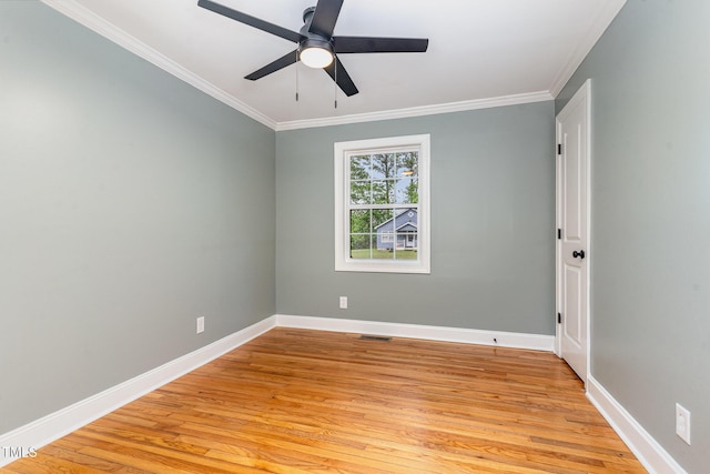4420 W River Rd, Franklinton, NC 27525 - unfurnished room featuring light wood finished floors, crown molding, baseboards, and a ceiling fan