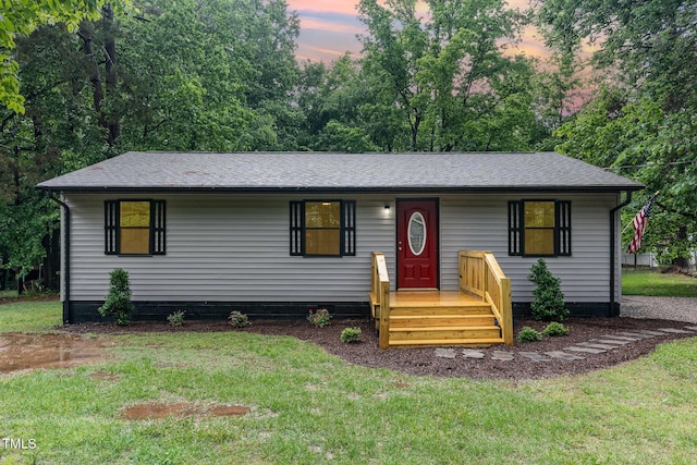 4420 W River Rd, Franklinton, NC 27525 - ranch-style house with a lawn and roof with shingles