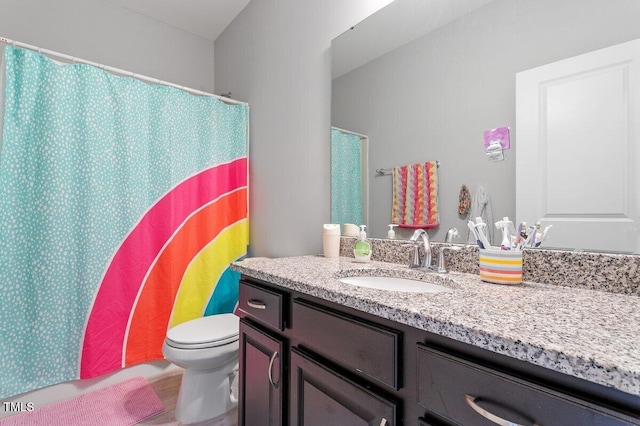 174 Walking Path Pl, Hillsborough, NC 27278 - bathroom with vanity, toilet, and curtained shower