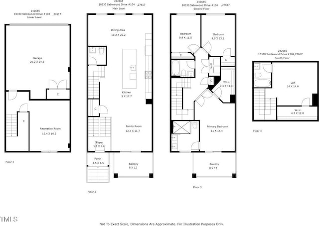 10330 Sablewood Dr Unit 104, Raleigh, NC 27617 - view of property floor plan
