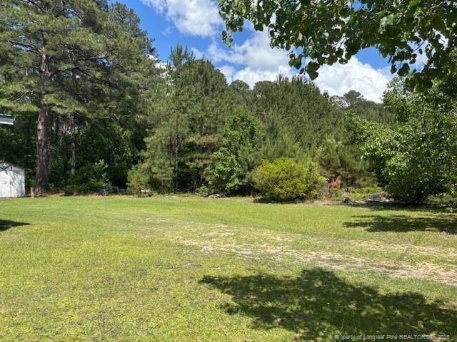 5689 NE Maxwell Rd NW, Stedman, NC 28391 - view of green lawn featuring a wooded view