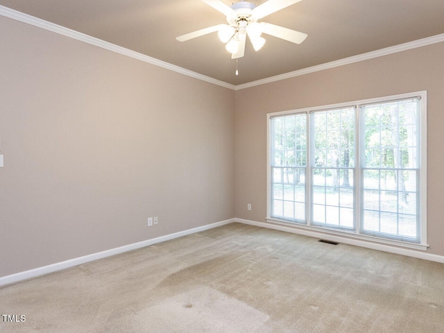 301 Monterey Ct, Benson, NC 27504 - carpeted empty room with ornamental molding, baseboards, and ceiling fan