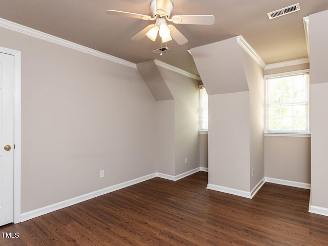 301 Monterey Ct, Benson, NC 27504 - additional living space featuring wood finished floors, ceiling fan, baseboards, and vaulted ceiling