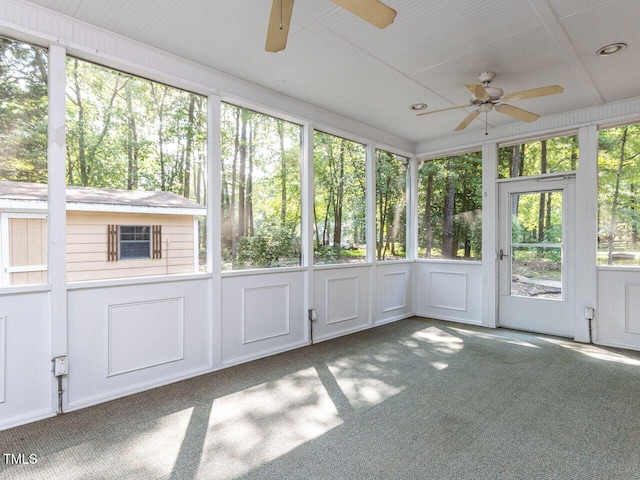 301 Monterey Ct, Benson, NC 27504 - unfurnished sunroom with a ceiling fan