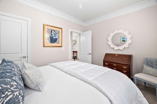 829 Churton Pl, Cary, NC 27518 - bedroom featuring crown molding and carpet floors