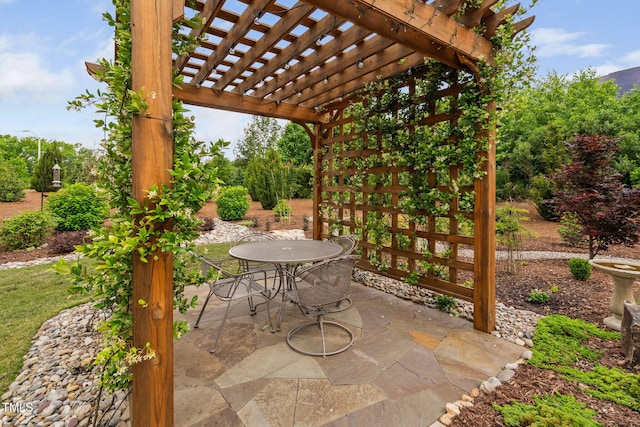 829 Churton Pl, Cary, NC 27518 - view of patio with a pergola and outdoor dining space
