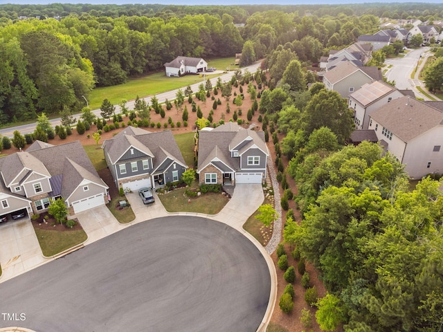 829 Churton Pl, Cary, NC 27518 - aerial view of residential area featuring a heavily wooded area