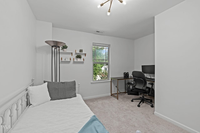 3204 Plaza Pl, Raleigh, NC 27612 - bedroom with carpet floors and an office area