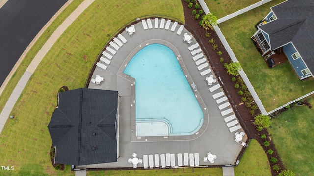 125 Shadowdale Ln, Rolesville, NC 27571 - drone / aerial view of a pool area