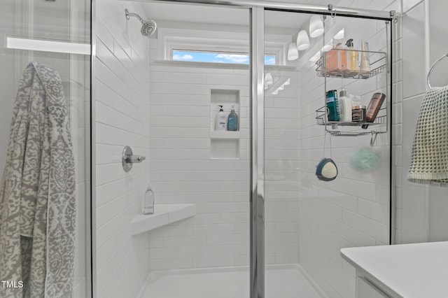 8925 Lee Brown Ridge Dr, Wake Forest, NC 27587 - bathroom featuring a shower stall and vanity