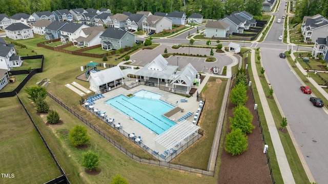8925 Lee Brown Ridge Dr, Wake Forest, NC 27587 - aerial view of residential area with a pool area