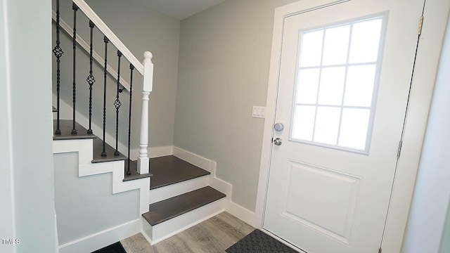 4613 Nesbit Ct, Raleigh, NC 27616 - mudroom with wood finished floors and baseboards