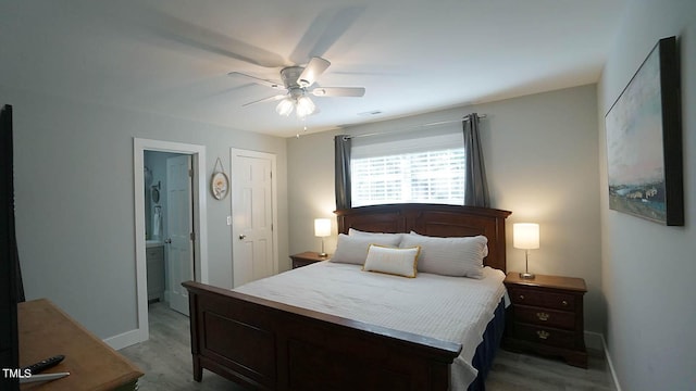 4613 Nesbit Ct, Raleigh, NC 27616 - bedroom featuring baseboards, ensuite bath, and ceiling fan